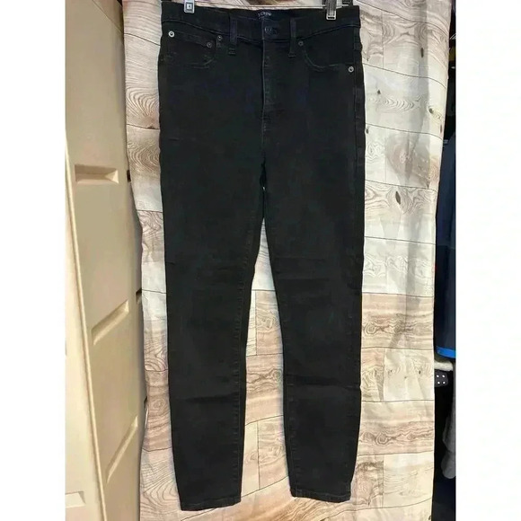 JCREW 9” HIGH RISE SKINNY JEANS SIZE 27 black - Picture 1 of 7